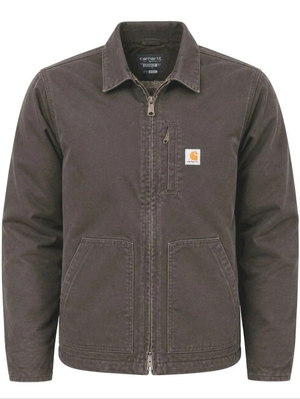 Vintage Carhartt Chore Jacket Men XL Brown Sherpa Lined Barn Work Duck Canvas